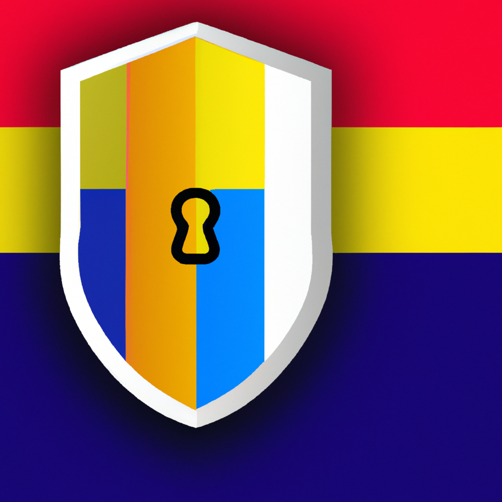 Ilustración abstracta de un escudo y candado representando protección de datos en Colombia